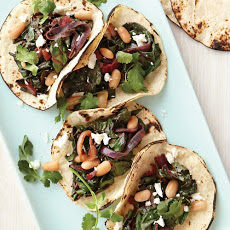 Beans-and-Greens Tacos with Goat Cheese