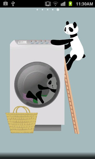 Panda washing Live Wallpaper