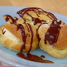 Profiteroles with Vanilla Ice Cream and Chocolate Sauce
