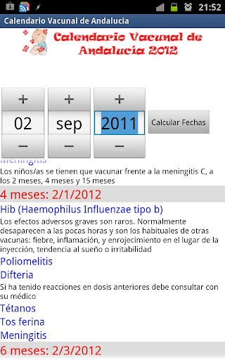 Calendario Vacunal Andalucia