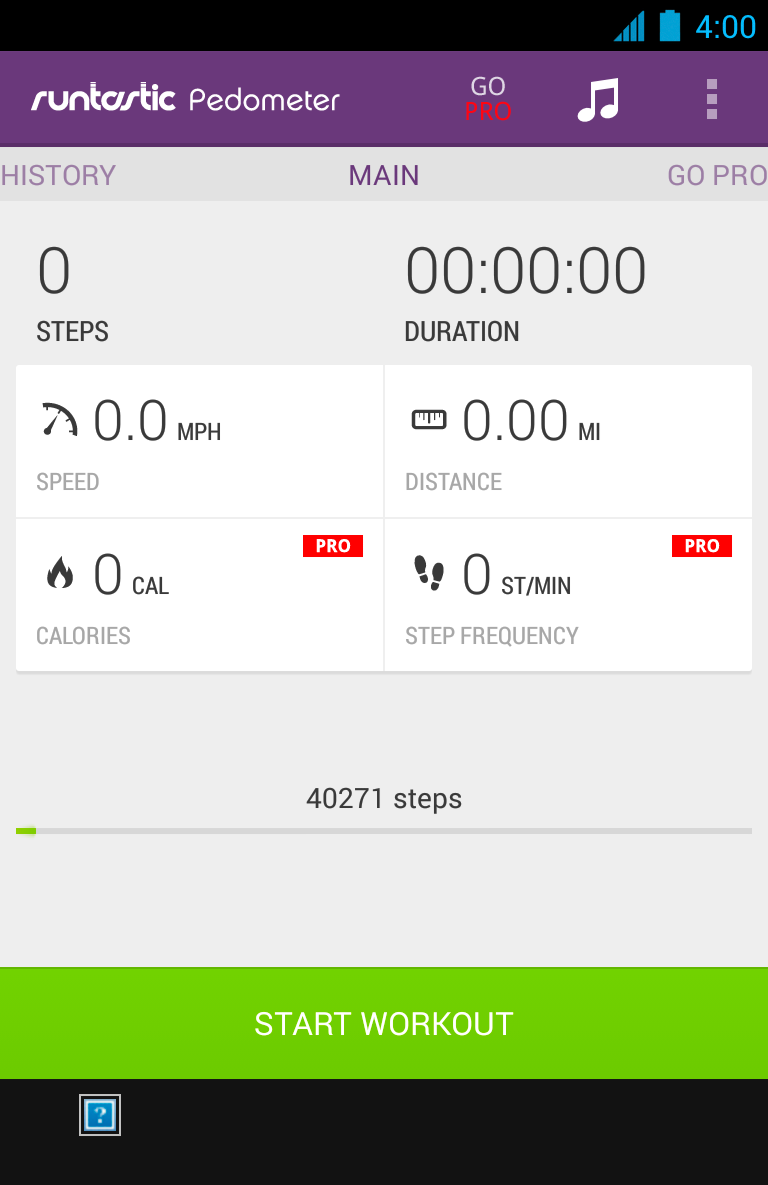 Android application Runtastic Pedometer Step Count screenshort