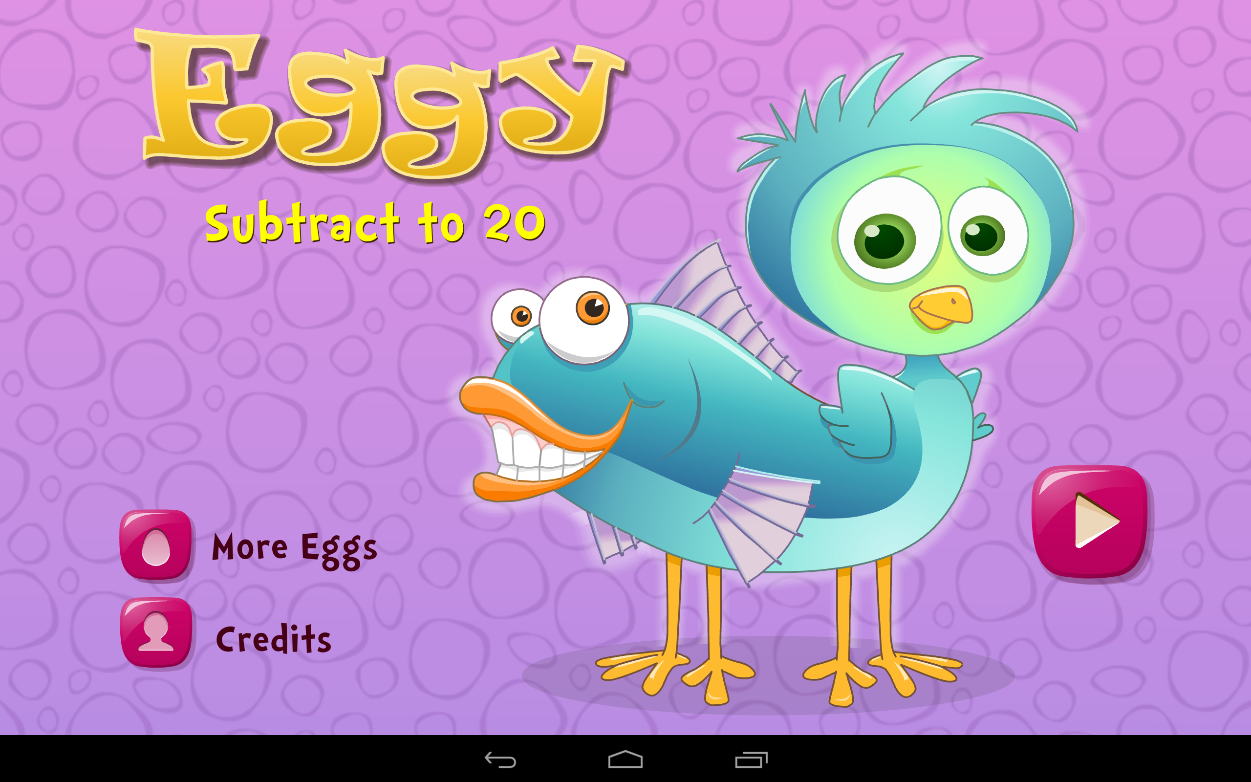 Android application Eggy Subtract to 20 screenshort