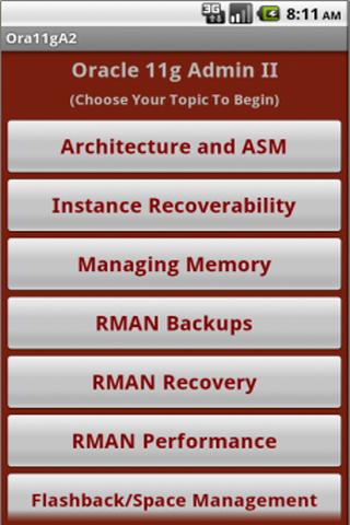 Oracle 11g OCP Quiz App