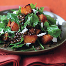 Spiced Pumpkin, Lentil, and Goat Cheese Salad