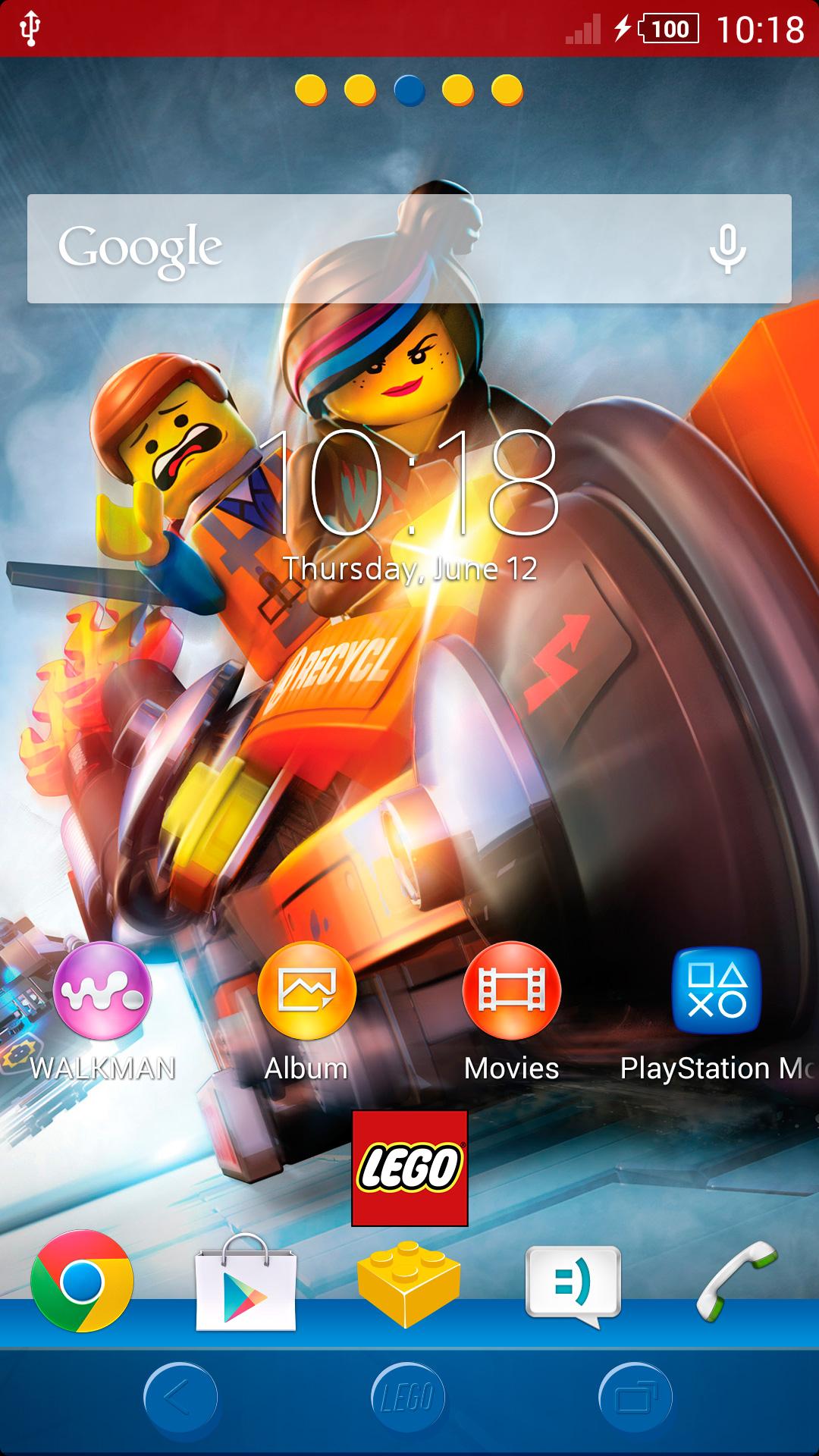 Android application XPERIA™ The LEGO® MOVIE™ Theme screenshort