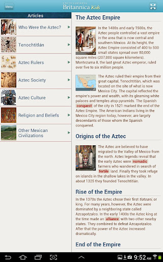 Britannica Kids: Aztec Empire