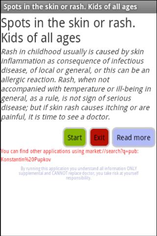 Skin rashes spots . Kids