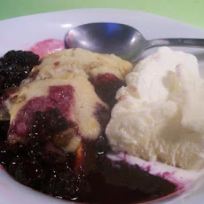 Berry-Peach Cobbler With Sugared Almonds