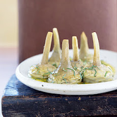 Artichoke Bottoms Braised in Olive Oil with Garlic and Mint
