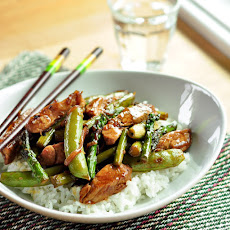 Pork Stir-Fry with Asparagus and Sugar Snap Peas