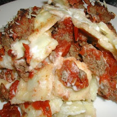 Bird's Creamy Egg Noodle and Beef Casserole (Lite-Bleu)