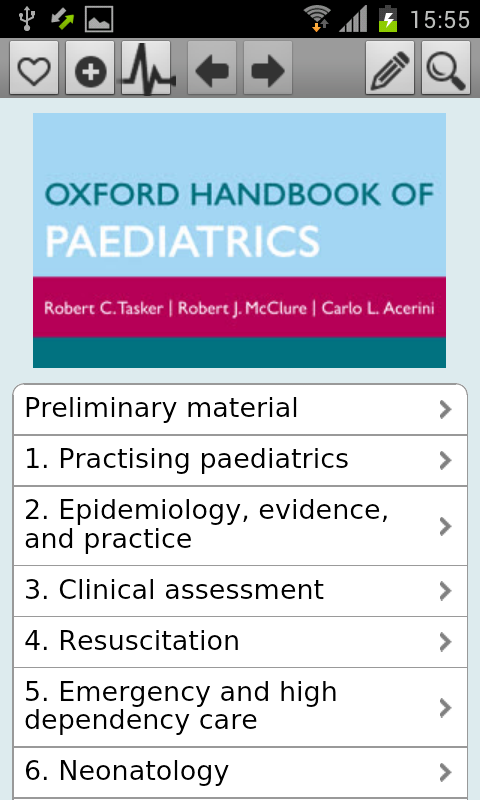 Android application Oxford Handbook Paediatrics 2e screenshort