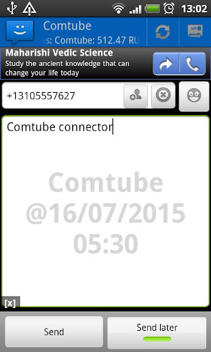 WebSMS: Comtube connector