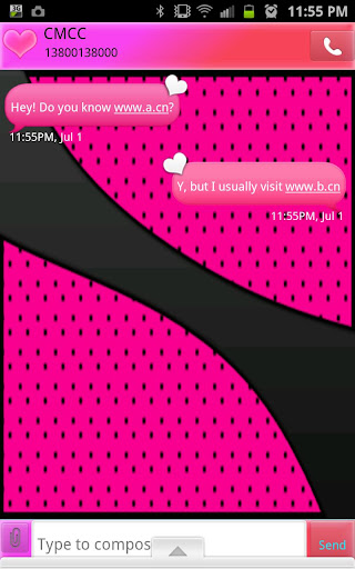 【免費個人化App】GO SMS - Hot Pink Hearts-APP點子