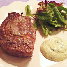 Marinated grilled Fillet Steaks with Garlic and Basil Mayonnaise