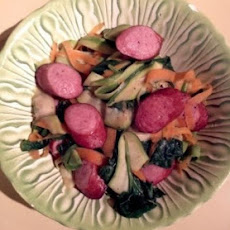 Vegetable Ribbons With Turkey Sausage