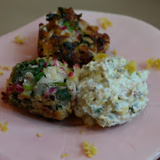Radish Fritters with Pistachio-Yogurt Sauce