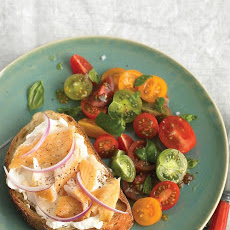 Smoked Trout on Toast with Tomato Salad