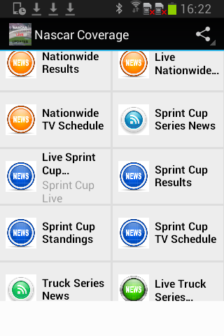 Android application Live Nascar Updates screenshort