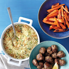 Couscous and Roasted Carrots with Spiced Meatballs