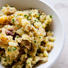 Smashed New Potatoes with Garlic and Chives
