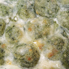 Broccoli Rabe Gnudis with Goat Cheese and Italian Sausages - Gnudi di Cime di Rapa e Caprino