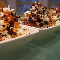 Chocolate Caramel Sea Salt Popcorn Bites