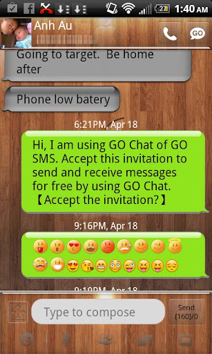 Go SMS theme wood