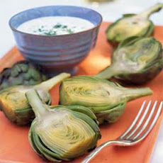 Baby Artichokes with Creamy Horseradish-Dill Dip