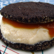 Brownie Ice-Cream Sandwiches with Caramel Sauce