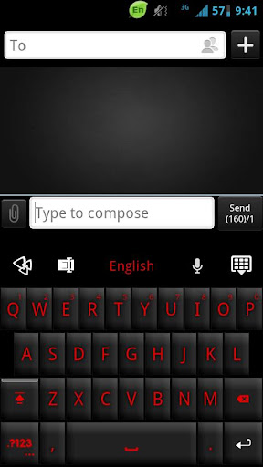 GO Keyboard Black Red Theme