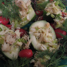 Cucumber Cups Filled With Crab Appetizer