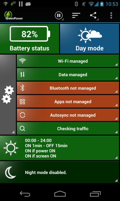 Android application GreenPower Premium screenshort