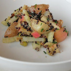 Hot Potato Salad (with chive, curry dressing)