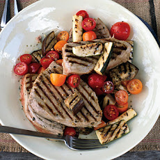 Grilled Tuna with Provençal Vegetables and Easy Aioli