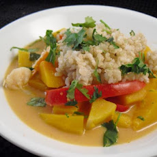 Shrimp and Butternut Squash in Coconut Milk Broth