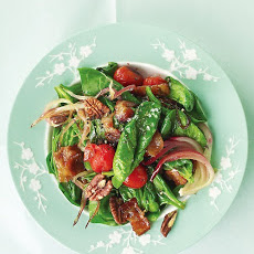 Warm Spinach Salad with Bacon, Tomatoes, and Pecans