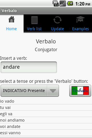 Italian verb conjugator