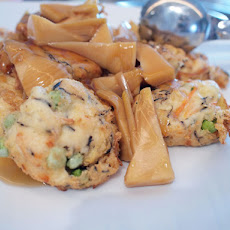 Tofu dumpling (Hi ryo zu) with Bamboo root