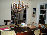 From the dinig room into the kitchen.