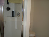 Shower with stuff in it.