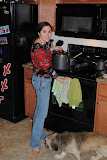 Katie cooking