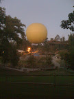 A giant hot-air baloon across from our tent.