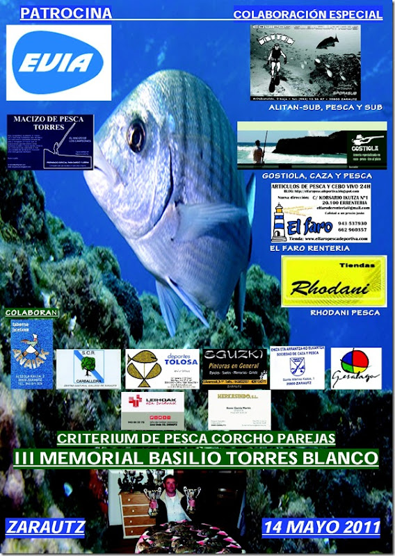 CARTEL ANUNCIADOR III MEMORIAL BASILIO TORRES BLANCO CORCHO PAREJAS