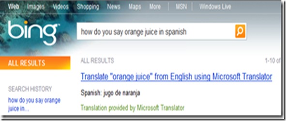 Bing Translate Spanish