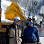 Dad and Mikey cat skiing at the Ghee