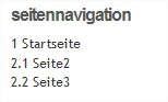 Screenshot Links-Widget Nummerierte Navigation
