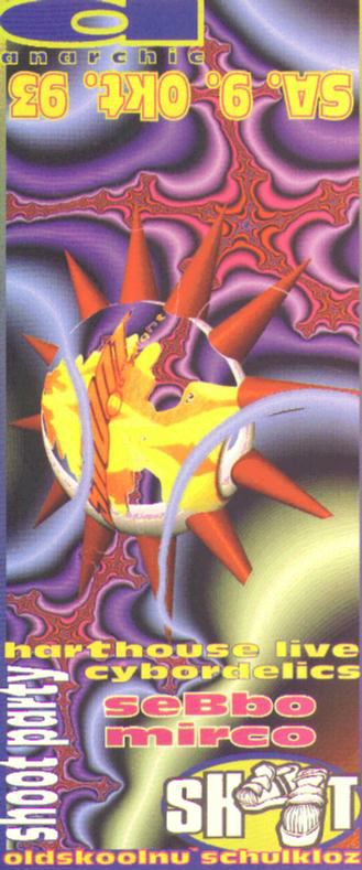 Harthouse, ANARChic poster from 1993; source www.hyperreal.org/raves/de/flyers/