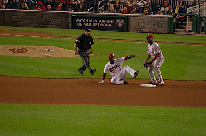Nyjer Morgan slides into second