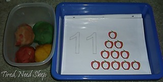 Play dough and number mats Play dough and number mats